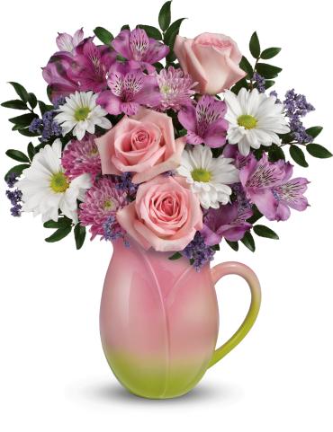 Spring Tulip Pitcher Bouquet