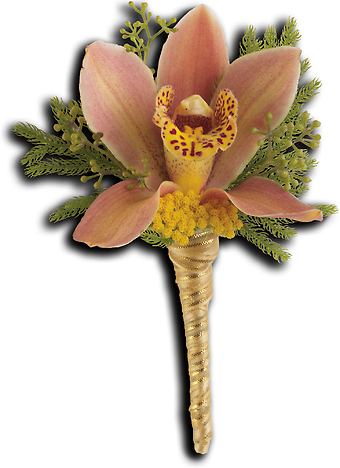 Sunset Orchid Boutonniere